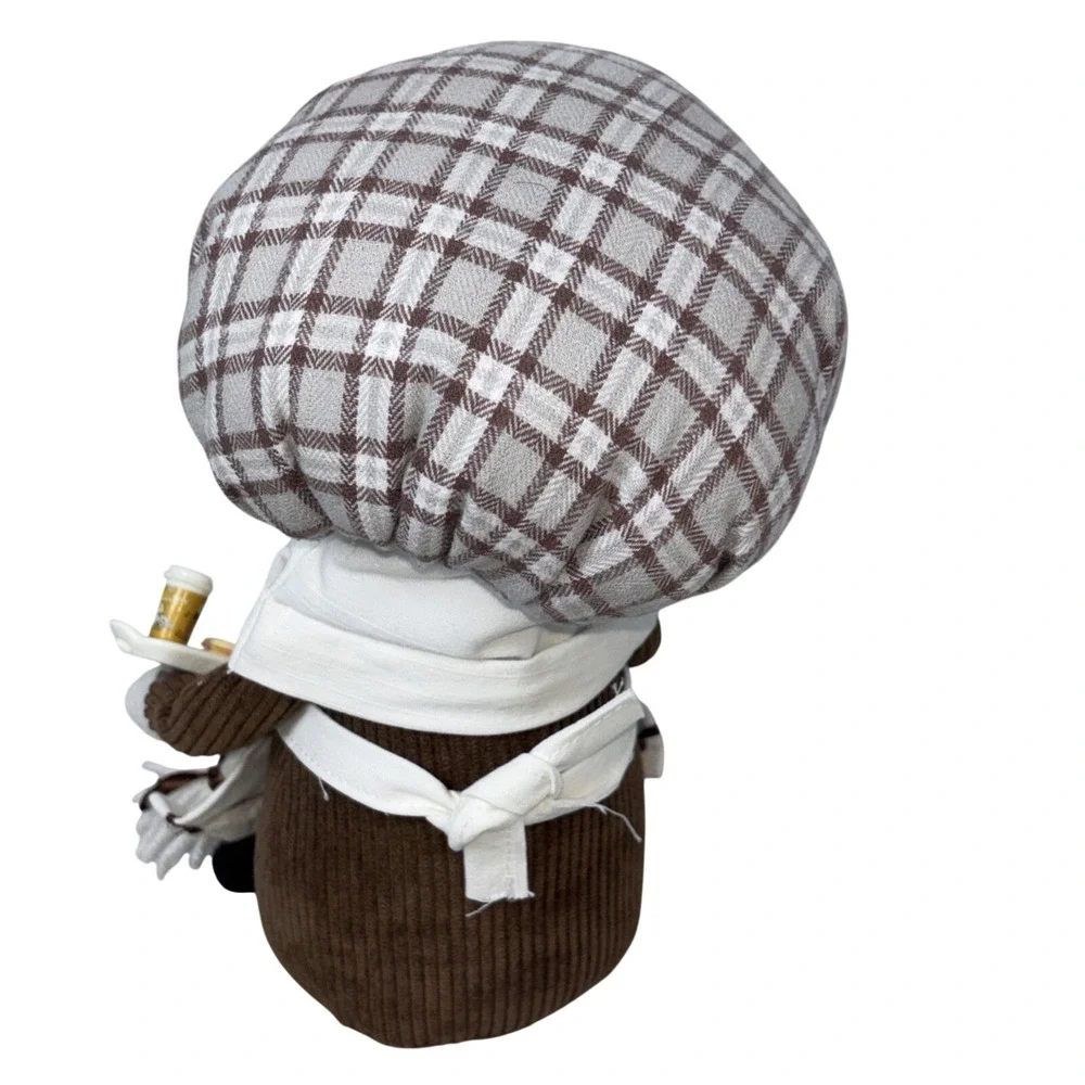 Plush Baker Gnome Snoopy Coffee Milk Tray Chef Hat Checkered  Whimsical 11 inch